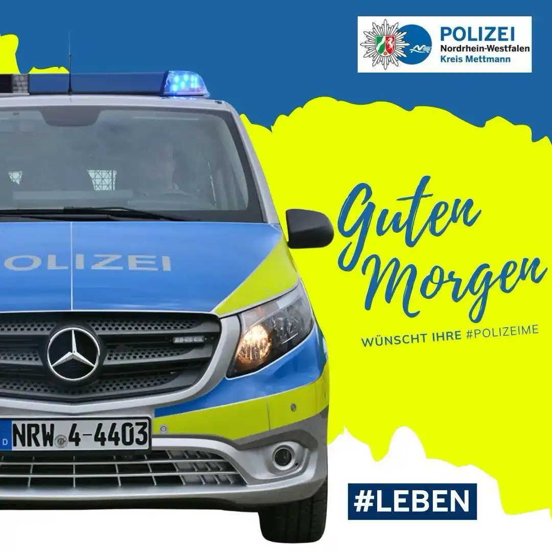 Image from Polizei NRW Mettmann: Guten Morgen allerseits! 🙂 Wir begrüßen Sie in der neuen Woche! Un...