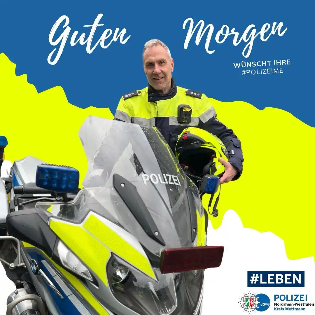 Image from Polizei NRW Mettmann: Guten Morgen zusammen! ☀️ So kurz vor dem Wochenende können wir uns d...
