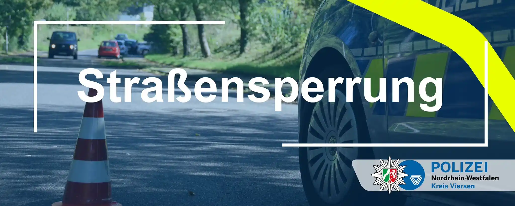 Image from Polizei NRW Viersen: Aufgrund eines Unfalls in Lobberich sperren wir aktuell die Werner-Jäg...