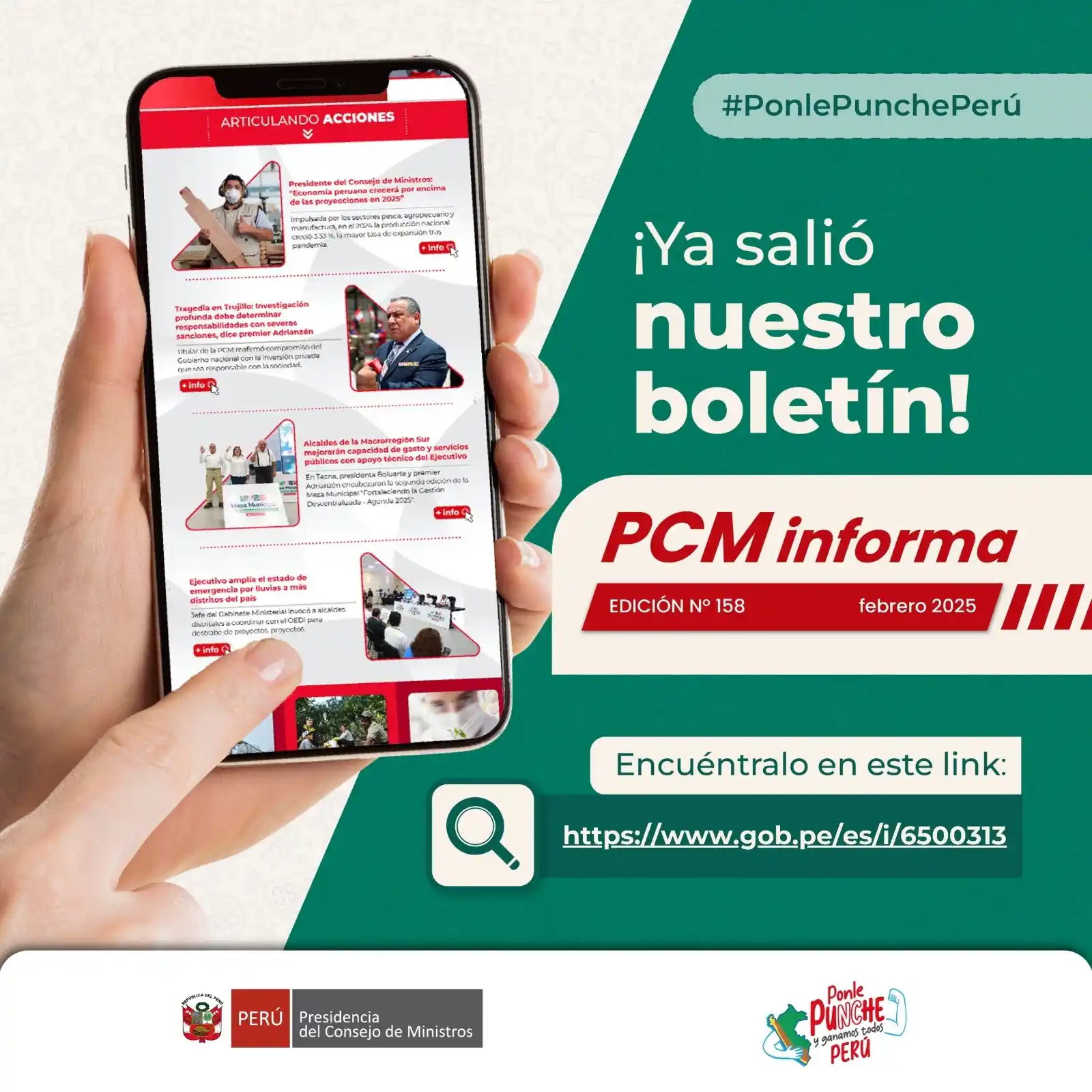 Image from Presidencia del Consejo de Ministros PCM: 📢 *Lee la nueva edición del boletín <a class="text-blue-500 hover:und...