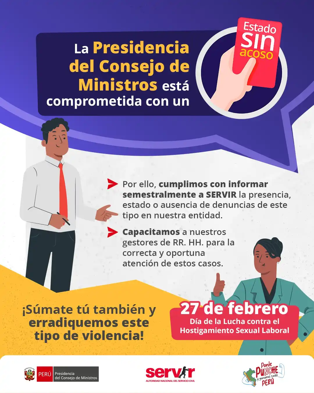 Image from Presidencia del Consejo de Ministros PCM: Hoy, 27 de febrero, conmemoramos el *Día de la Lucha contra el Hostiga...