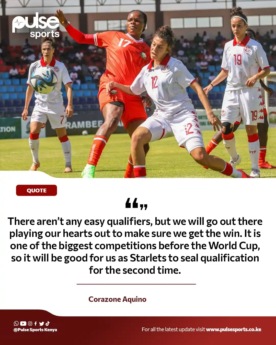 Image from Pulse Sports Kenya : 🎙 | *Corazone Aquino makes bold promise to Harambee Starlets fans fol...