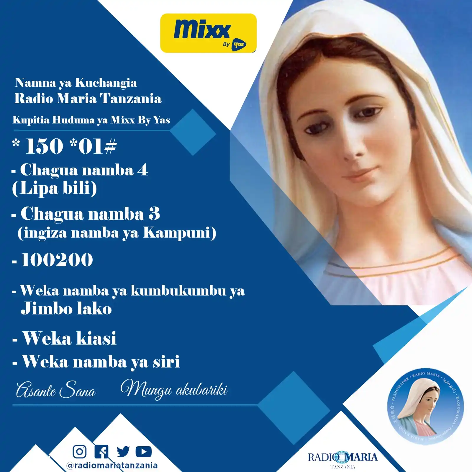 Image from Radio Maria Tanzania: HITIMISHO HITIMISHO Mpendwa Mtoto wa Mama Maria, leo ndio tunahitimis...