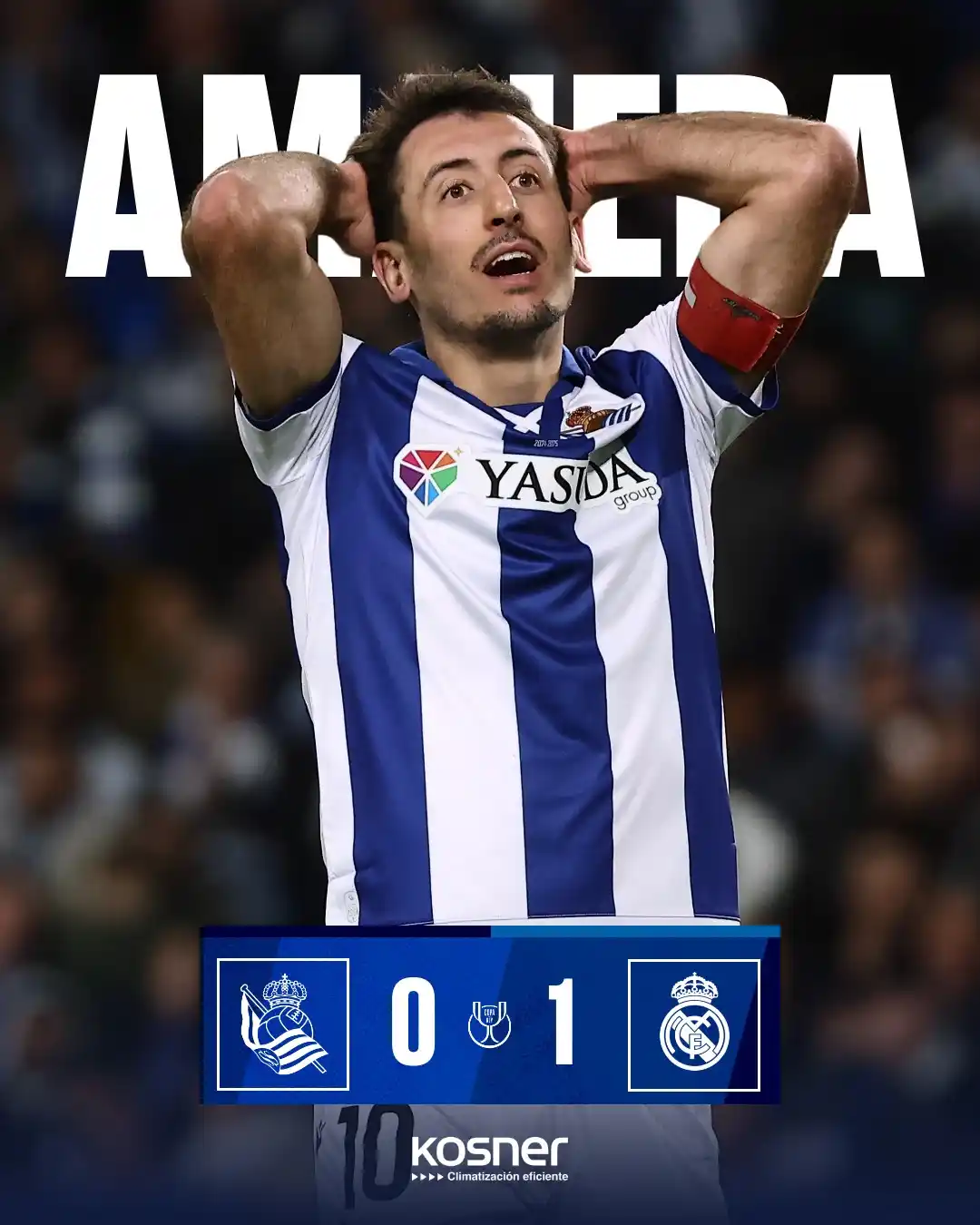 Image from Real Sociedad: ❌ Porrota Reale Arenan. Itzuleran bilatuko dugu. <a class="text-blue-...