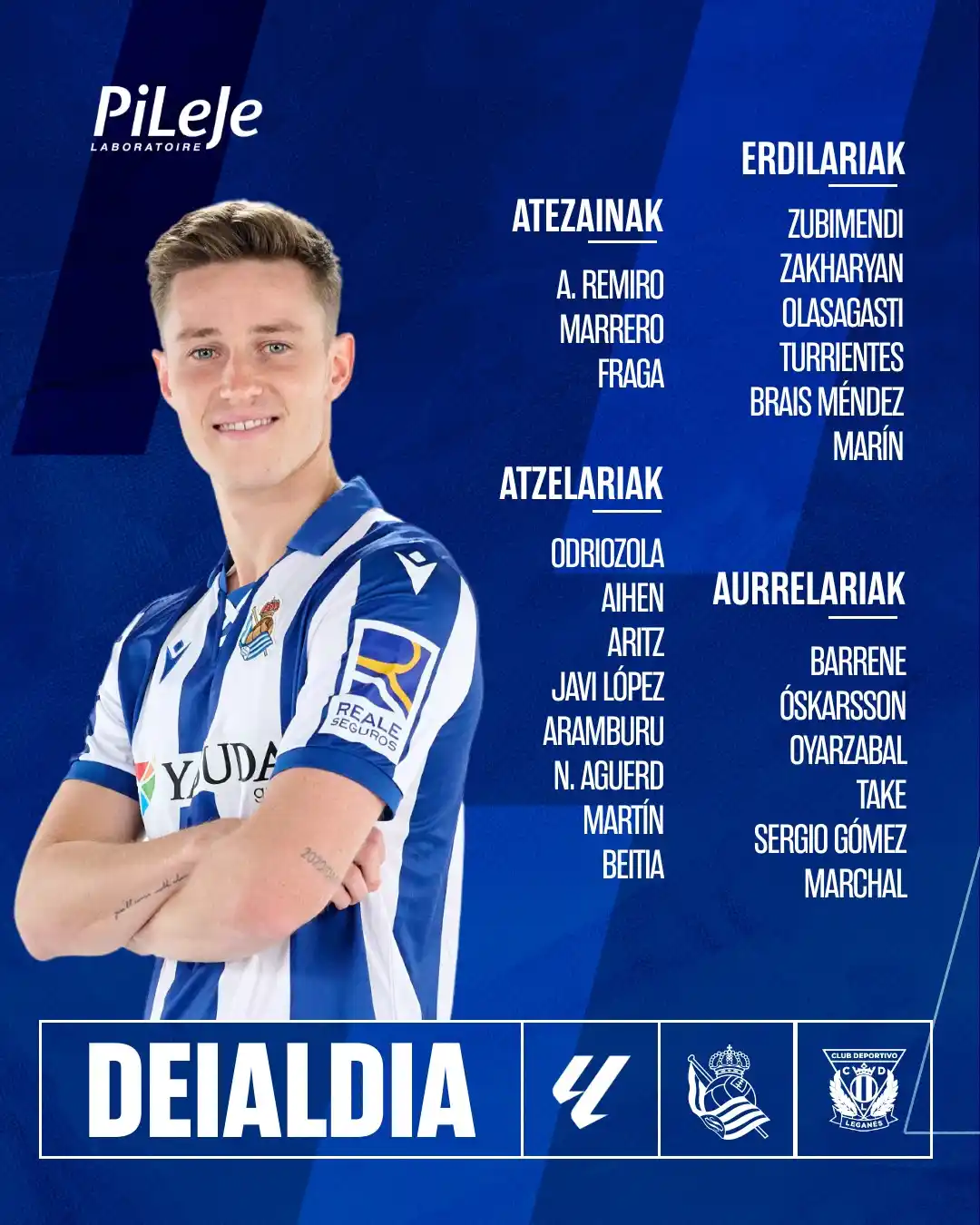 Image from Real Sociedad: 📋 Biharko partidarako 𝗱𝗲𝗶𝗮𝗹𝗱𝗶𝗮. AUPA REAL!!!  <a class="text-...