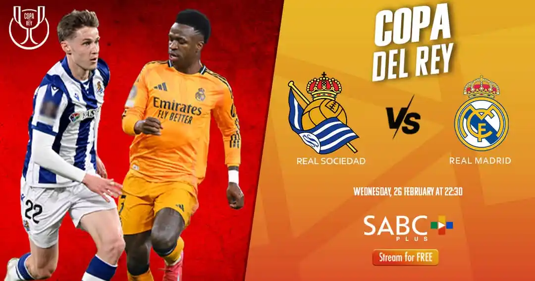 Image from SABC Plus : 🔥⚽ Copa del Rey Battle! ⚽🔥 Real Sociedad 🆚 Real Madrid A batt...