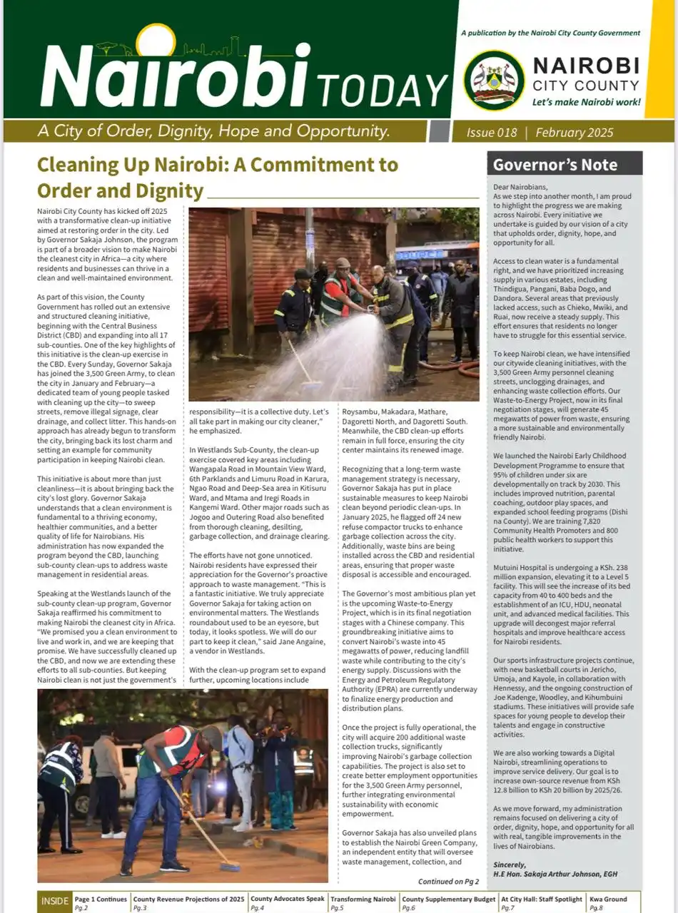 Image from Sakaja Johnson: *Nairobi Today Newsletter*  *Friday, 28th February 2025*  https://saka...