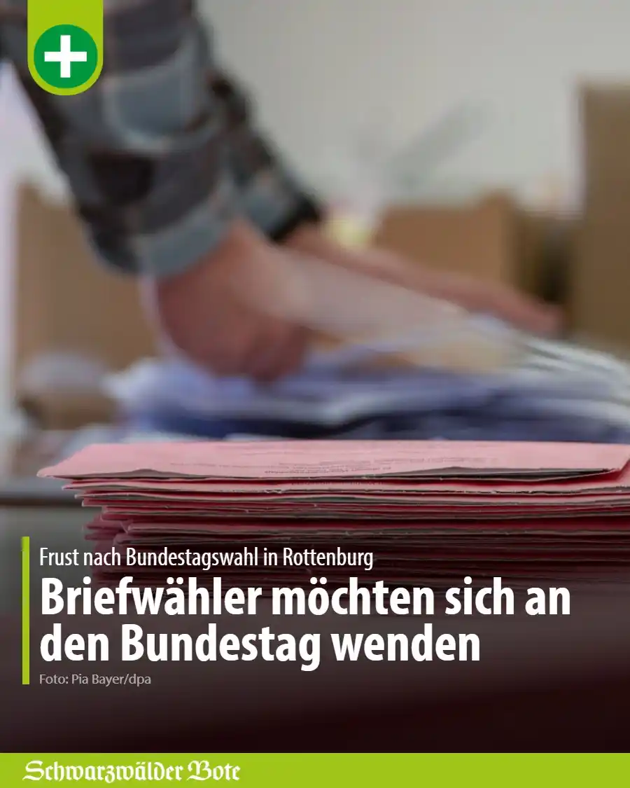 Image from Schwarzwälder Bote: ✉️ *Enttäuschte Briefwähler*, die ihre Wahlunterlagen vom *Wahlamt Rot...