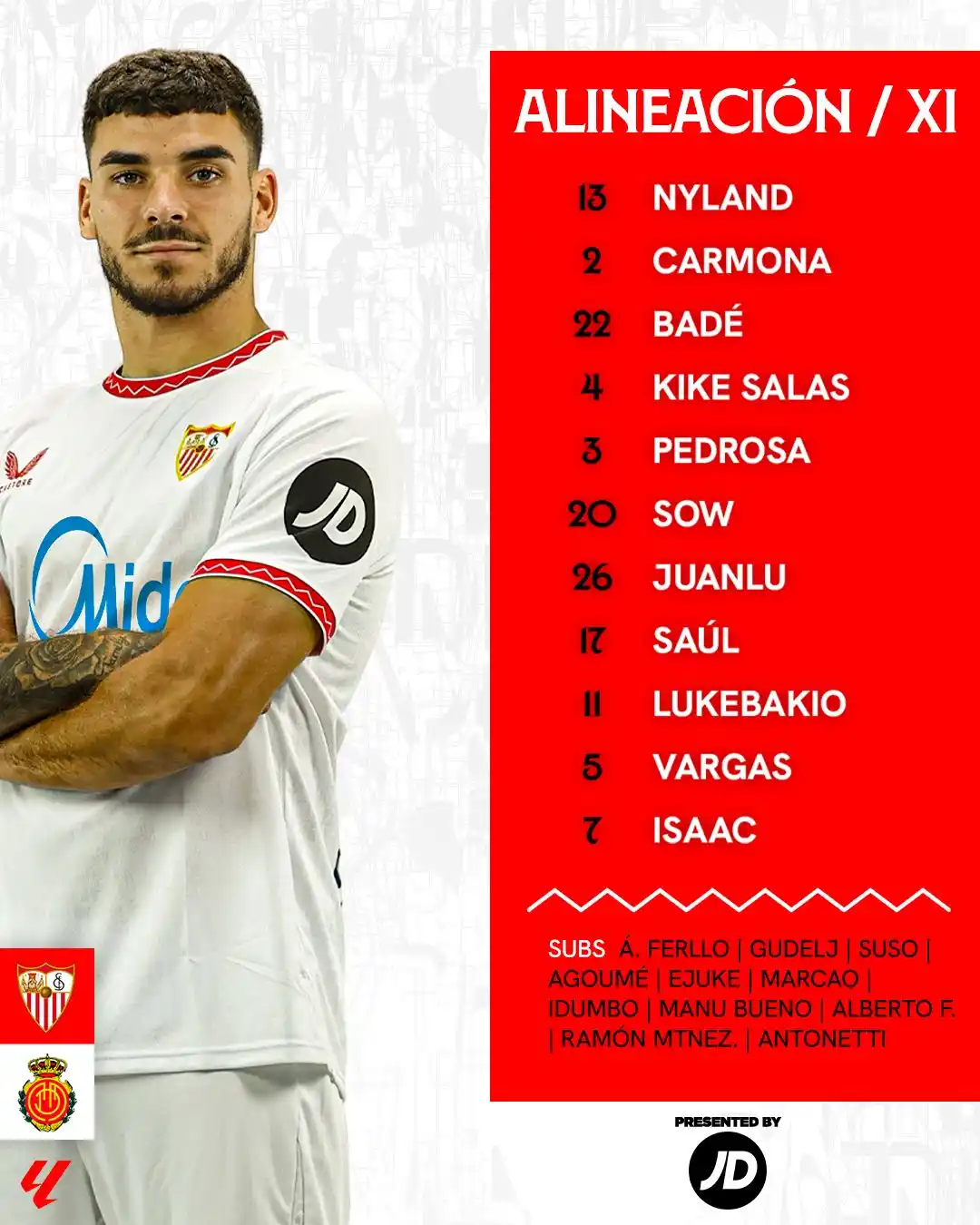 Image from Sevilla FC: 🚨 El XI del <a class="text-blue-500 hover:underline cursor-pointer" h...