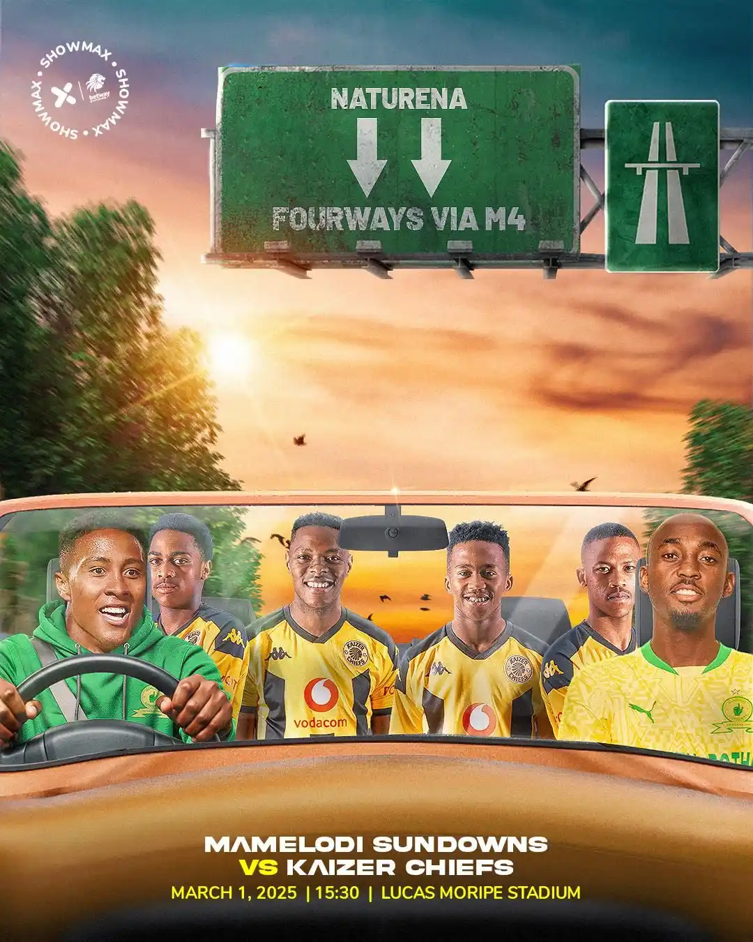 Image from Showmax: The reigning champs, Sundowns👆have been in top 4️⃣rm! The Glamour Bo...