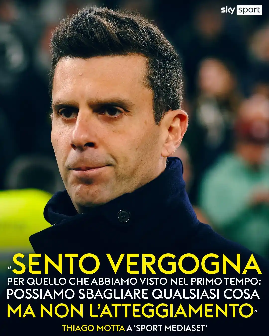 Image from Sky Sport Italia: 🗣️ Le dure parole di Thiago Motta dopo l'eliminazione della Juventus ...