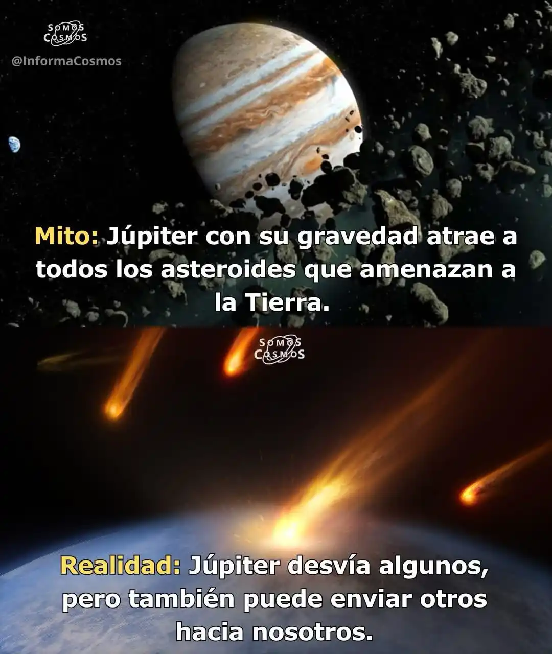 Image from Somos Cosmos: Júpiter no es un escudo infalible para la Tierra contra asteroides y c...