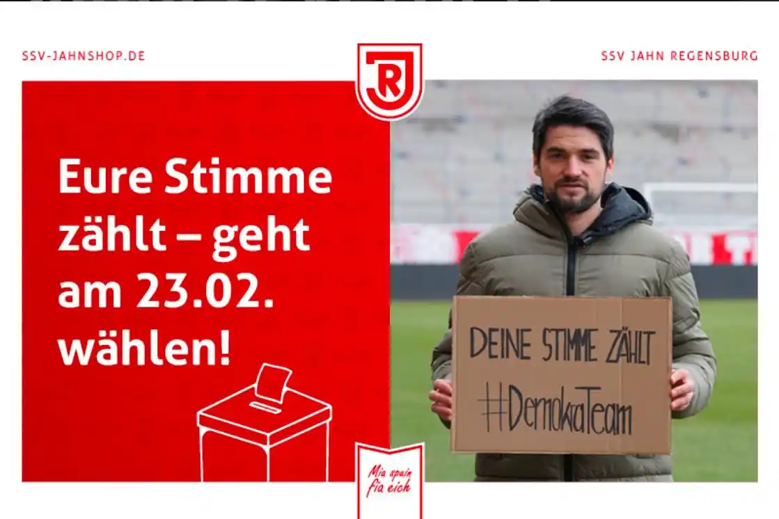 Image from SSV Jahn Regensburg: 🗳️ Wir rufen heute alle Jahnfans auf, wählen zu gehen und ihre Stimme...