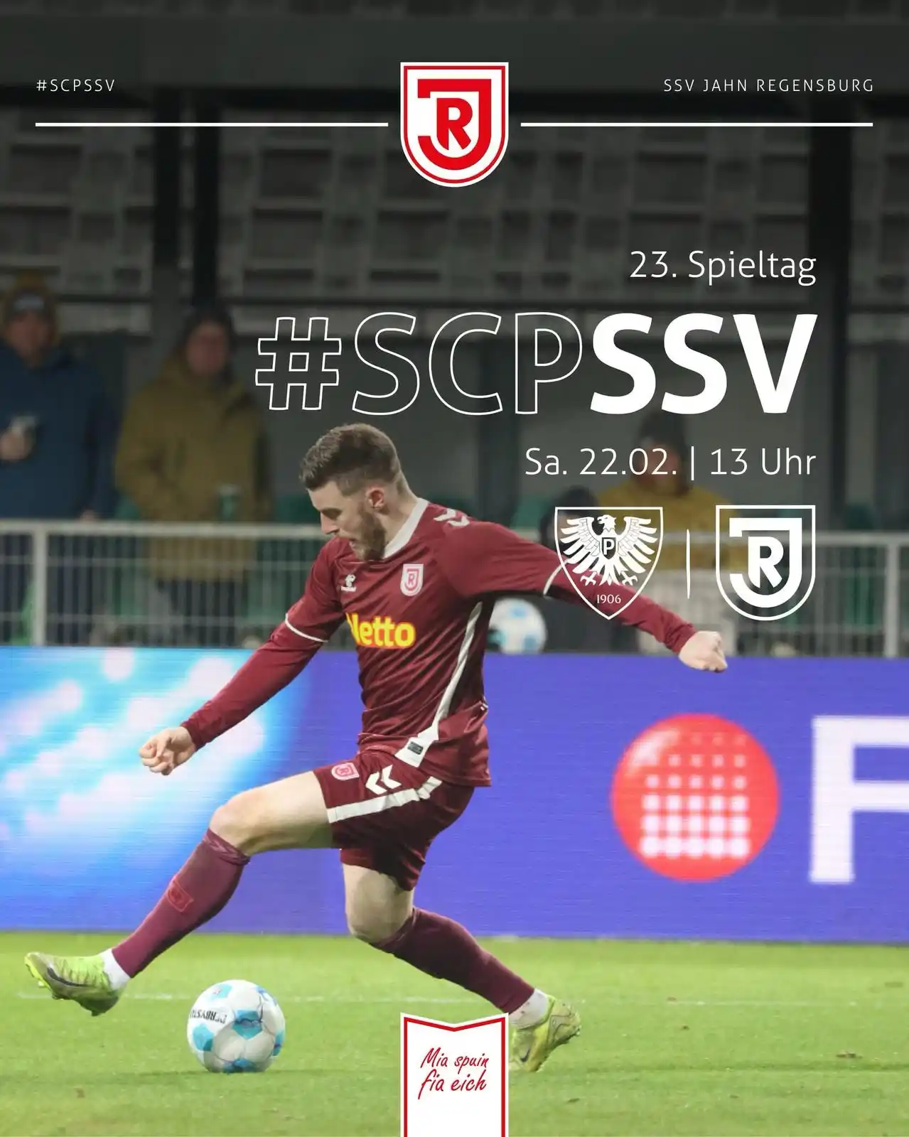Image from SSV Jahn Regensburg: ππ¨ ππππ© π£πππ πΓΌπ£π¨π©ππ§ π ποΈ Samstag (22.02.) β° 13 Uhr...