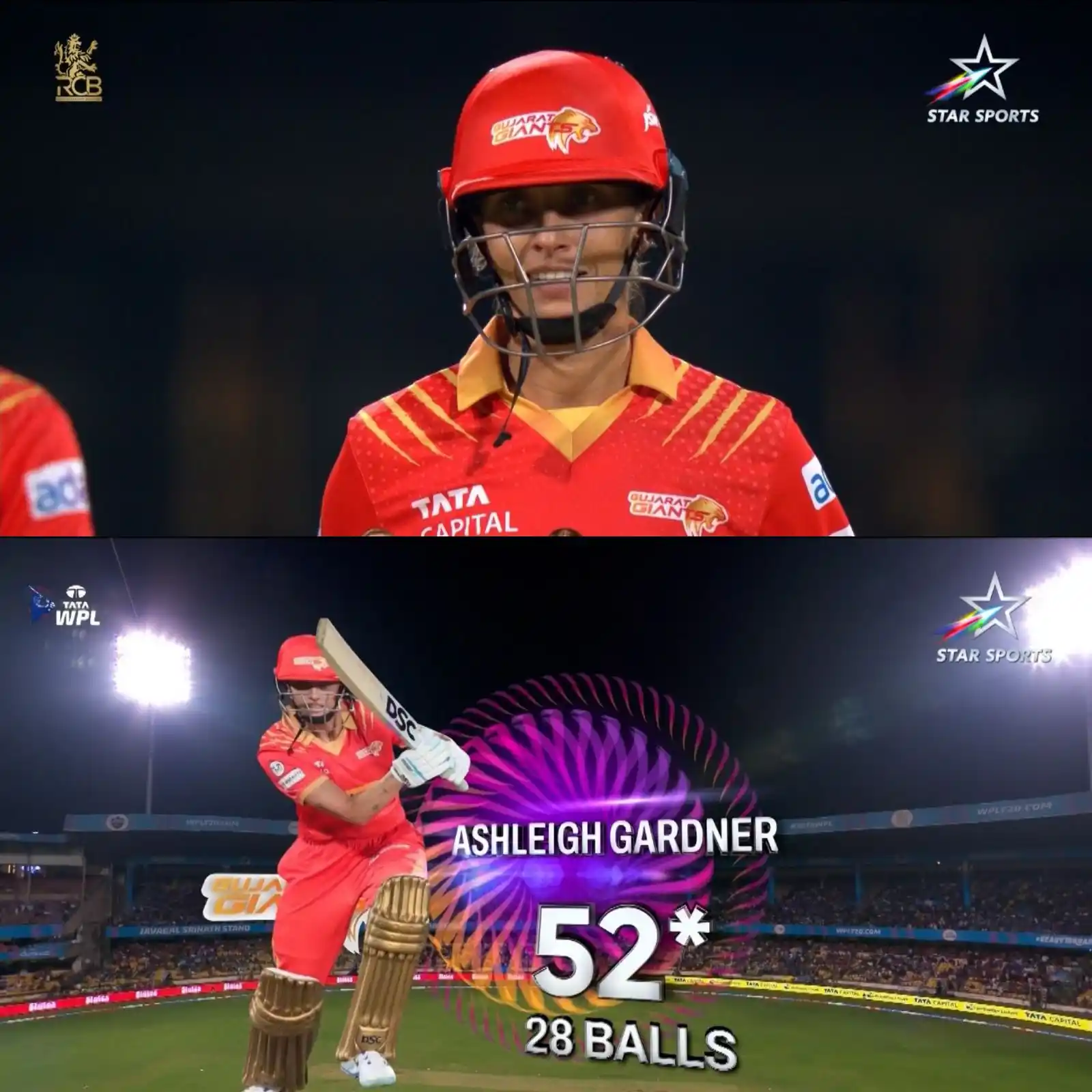 Image from Star Sports India: *Captain’s Knock! 😍* Ashleigh Gardner brings up her 3️⃣rd fifty of W...