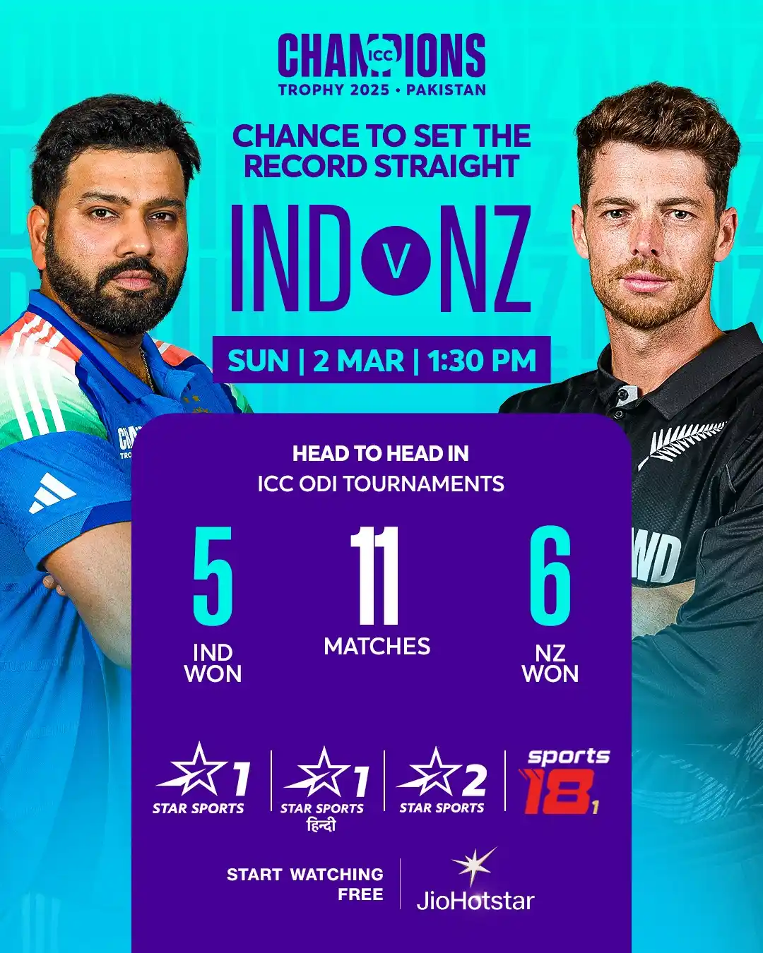 Image from Star Sports India: *TIME TO LEVEL THE SCORE! ⚔* This is India’s chance to settle the sco...