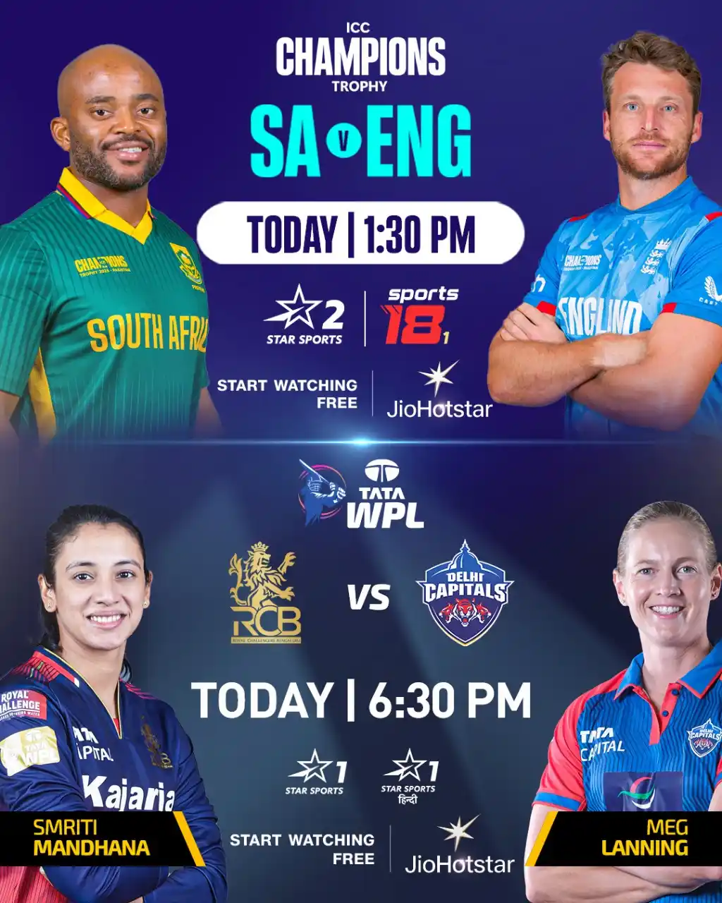 Image from Star Sports India: *An action-packed weekend arrives! 🏏* 👉 South Africa 🇿🇦 aim to end...