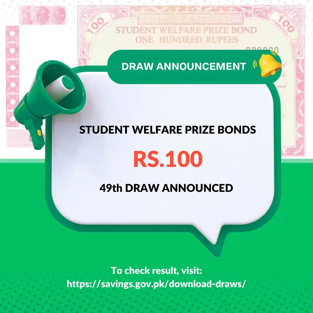Image from State Bank of Pakistan: اسٹوڈنٹ ویلفیئر انعامی بانڈز کے نتائج کا اعلان! 100 روپے مالیت والے ا...