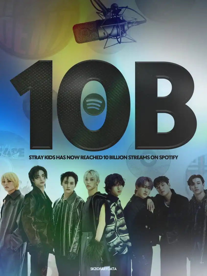 Image from STRAYKIDS UPDATES: Stray Kids has surpassed 10,000,000,000 (10 billion) cumulative stream...