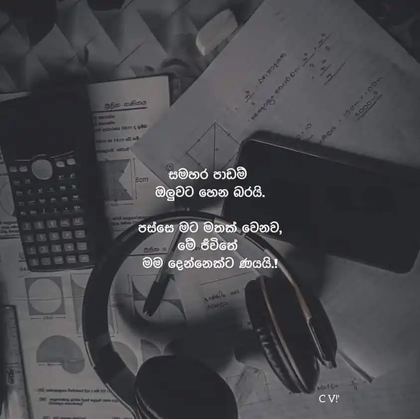 Image from 𝗦𝘂𝗰𝗰𝗲𝘀𝘀 𝗕𝗲𝗵𝗶𝗻𝗱 𝟵𝗔 🔐✨: "සමහර පාඩම් ඔලුවට හෙන බරයි... පස්සේ මට මතක් වෙනවා , මේ ජීවිතේ මම දෙන්න...