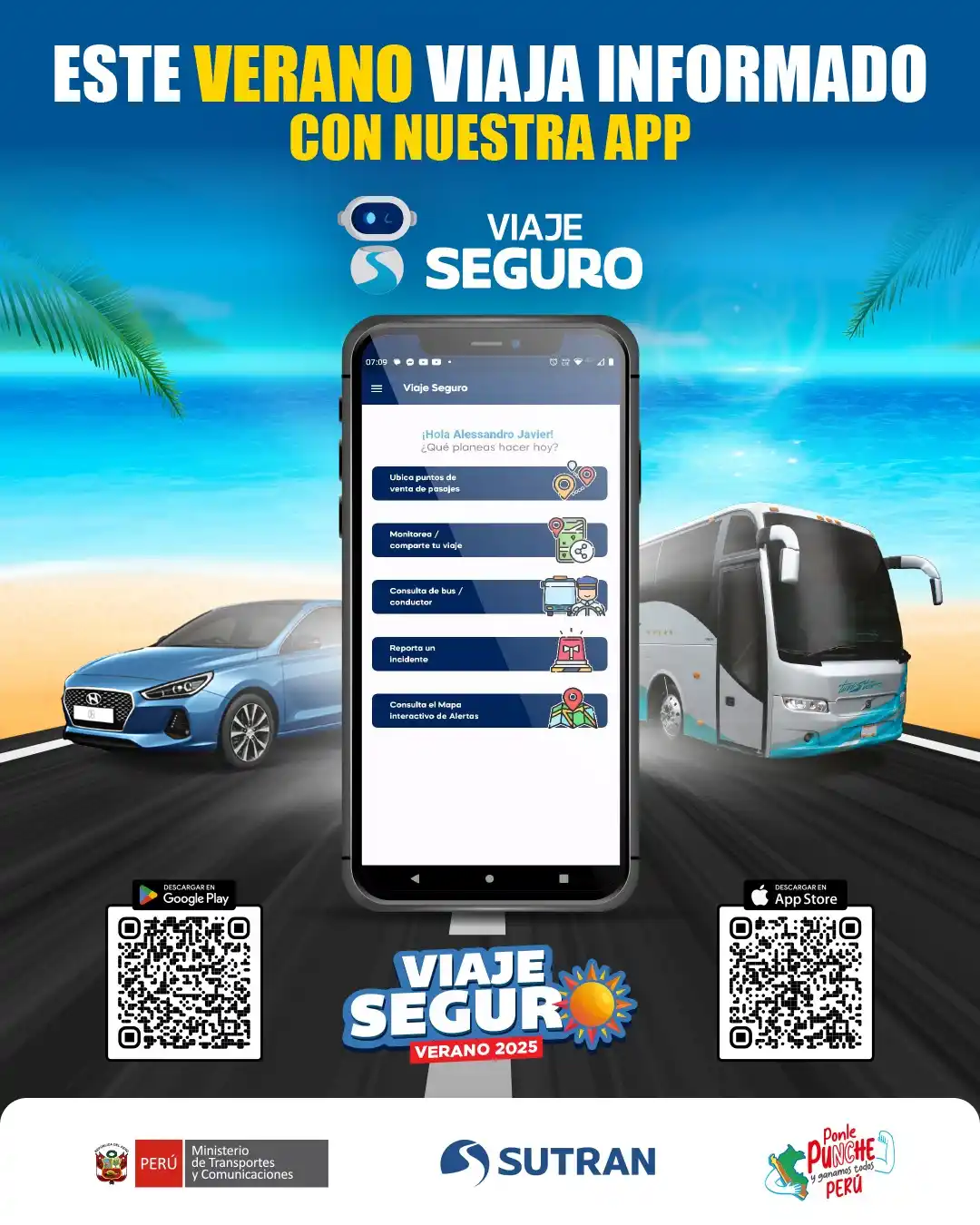 Image from Sutran Perú: 🔍📲 ¡Viaja con seguridad este verano! Descarga nuestro aplicativo <a ...