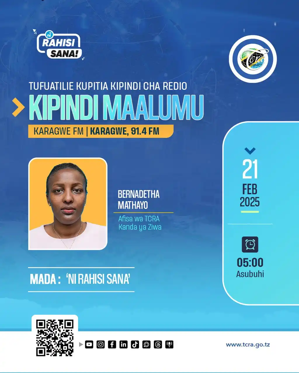 Image from TCRA TANZANIA: 📌TCRA MUBASHARA KUPITIA KARAGWE FM 91.4 FM 📻 - KARAGWE🔥<a class="te...