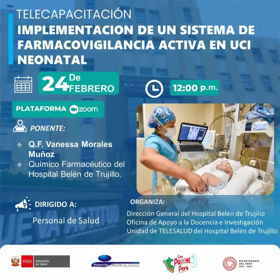 Image from Telesalud Minsa Perú: 📌 *[TELECAPACITACION]* 🔊👨🏻‍⚕️👩🏾‍⚕️Los saludamos desde el Hospita...