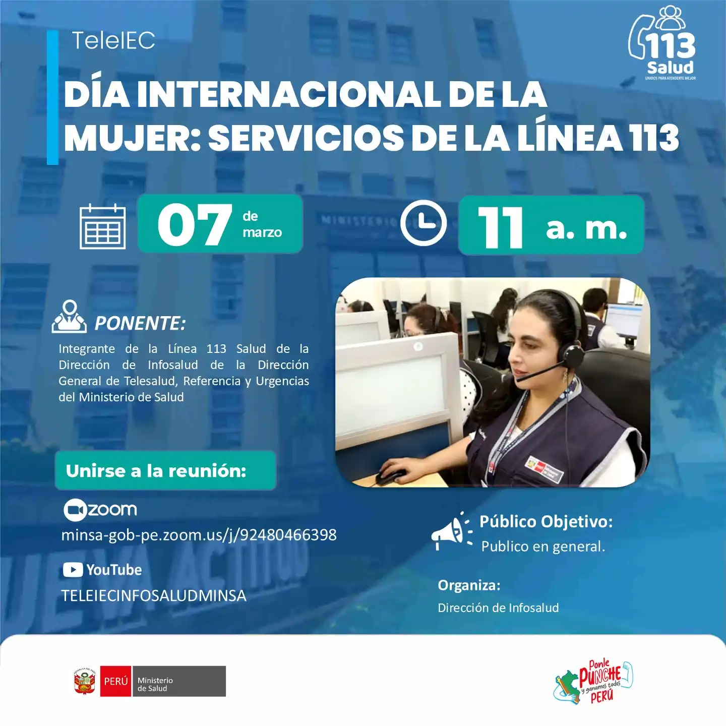 Image from Telesalud Minsa Perú: 📌*[TeleIEC]* Los saludamos desde la Dirección de Infosalud, del Minis...