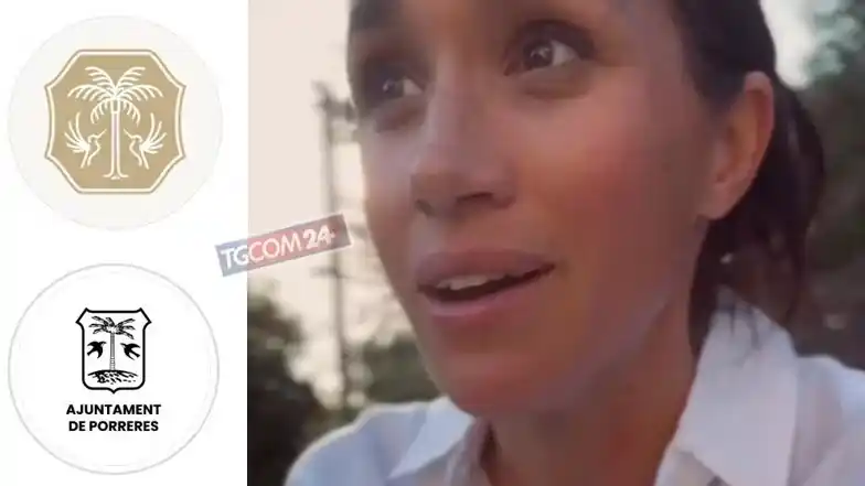 Image from Tgcom24Pop: *“Meghan Markle ha copiato lo stemma”, un comune della Spagna la accus...