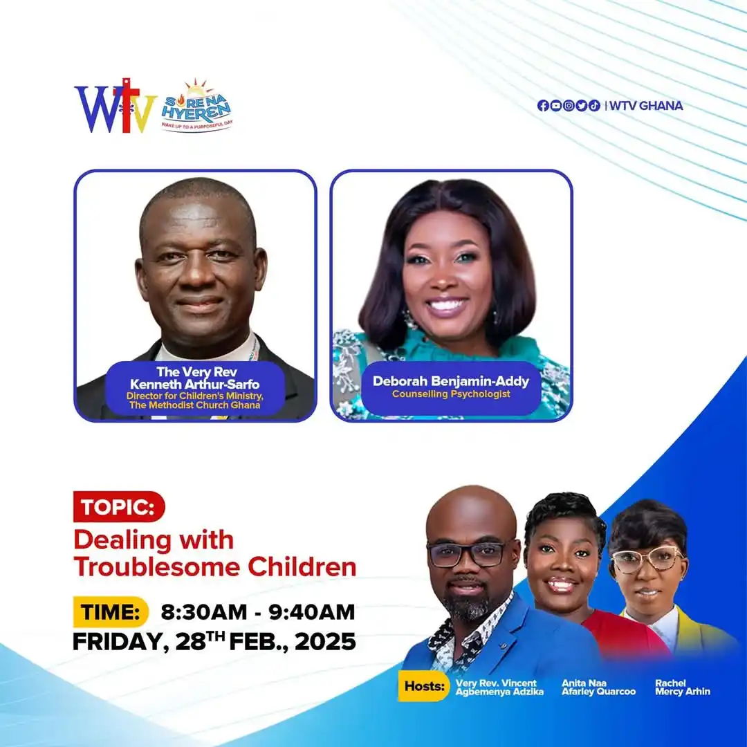 Image from THE METHODIST CHURCH GHANA: Join us live on WTV on Friday, 28 February, 2025 for 𝗦𝗢𝗥𝗘 𝗡𝗔 𝗛�...