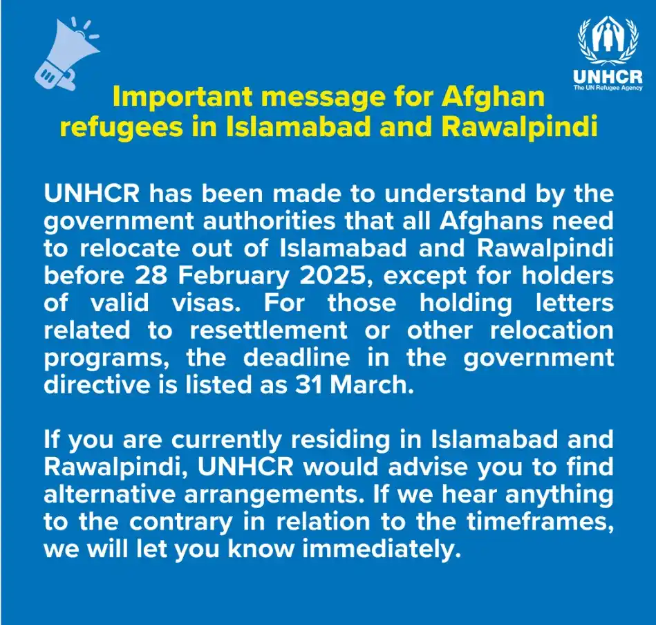 UNHCR Pakistan Information Channel post