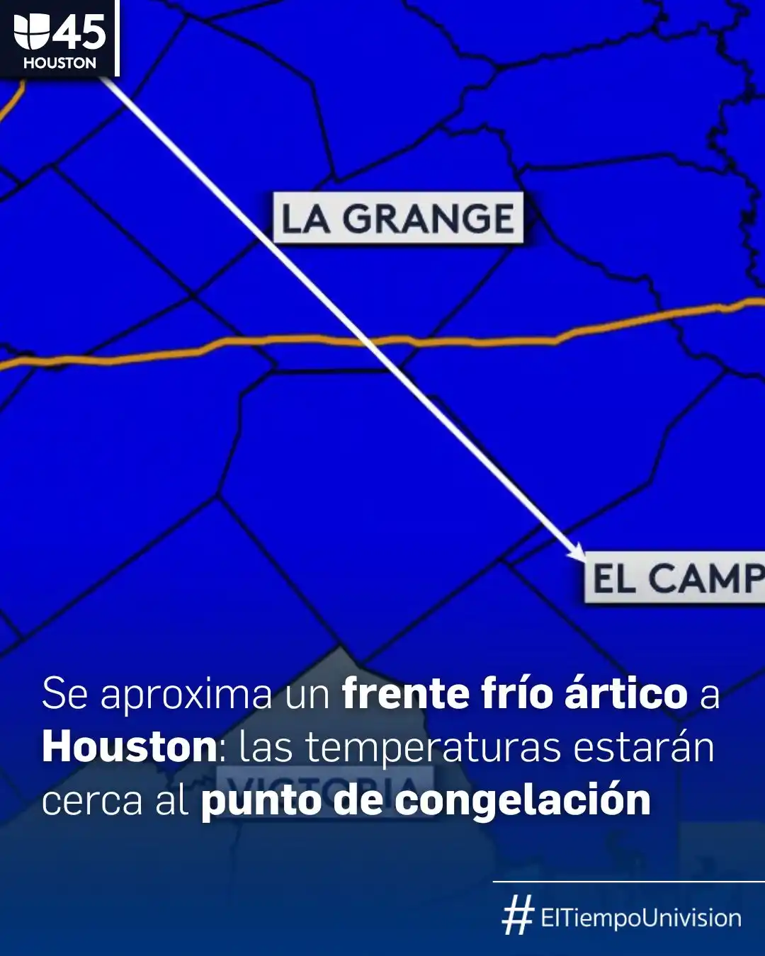 Image from Univision 45 Houston: 🥶 El meteorólogo de Univision 45, Antonio Sánchez, explica que lo más...