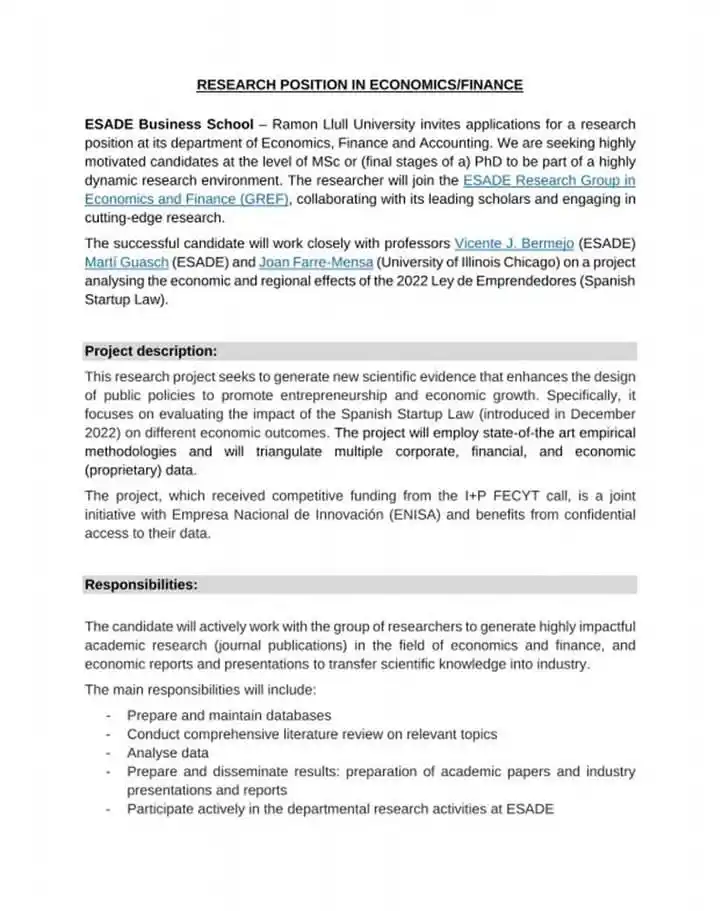 Image from World Scholarships 👩‍🏫 : 🎓 𝐑𝐞𝐬𝐞𝐚𝐫𝐜𝐡 𝐏𝐨𝐬𝐢𝐭𝐢𝐨𝐧 𝐢𝐧 𝐄𝐜𝐨𝐧𝐨𝐦𝐢𝐜𝐬/𝐅𝐢𝐧𝐚�...