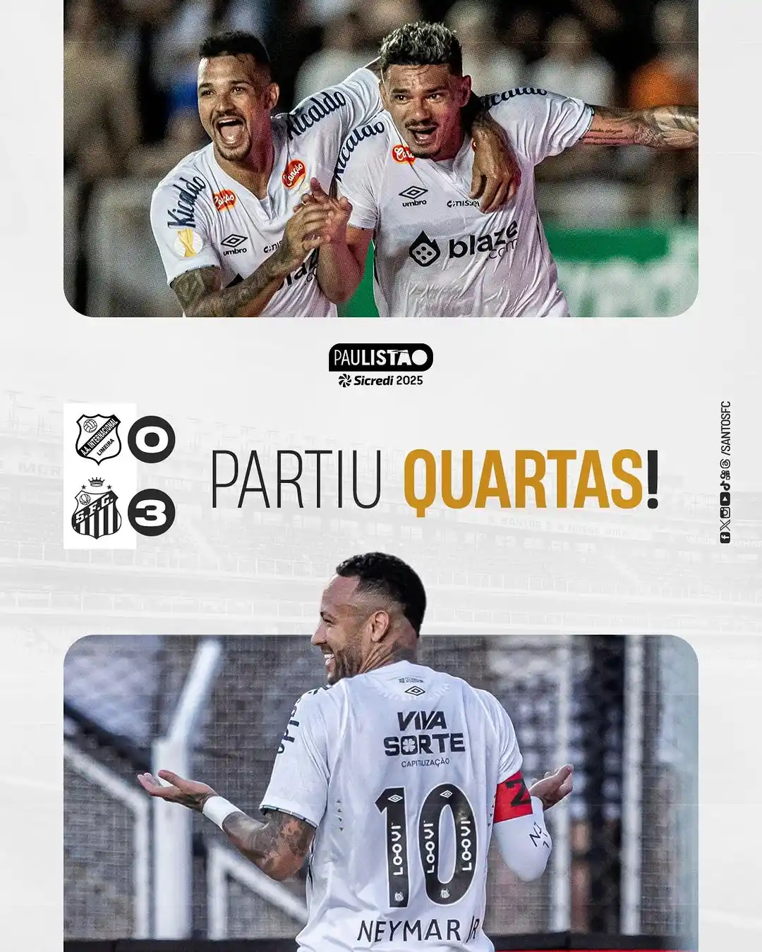 Image from 90min | Santos: MAIS UM *SHOW* DE NEYMAR! 🔟  Teve gol de *Tiquinho Soares*, teve pint...