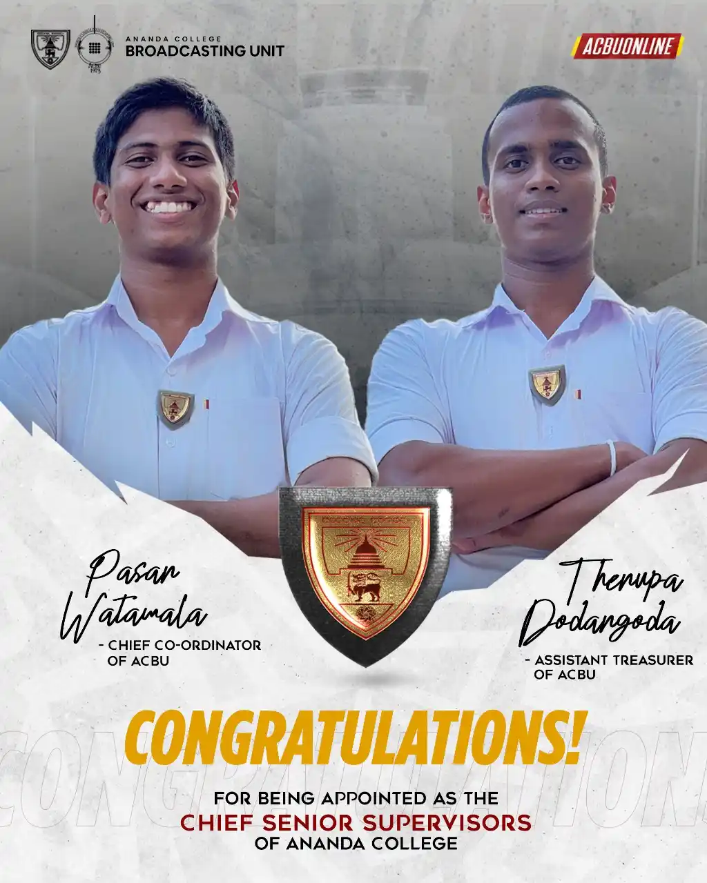 Image from ACBU Online: Warmest congratulations to Pasan Watawala and Thenupa Dodangoda, the d...