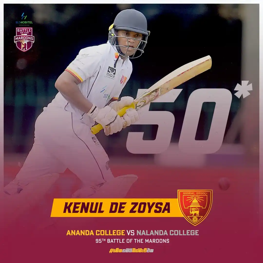 Image from ACBU Online: ආනන්දයට තවත් අර්ධ ශතකයක්!🙌🏻 Kenul goes for a half century. Pressure...