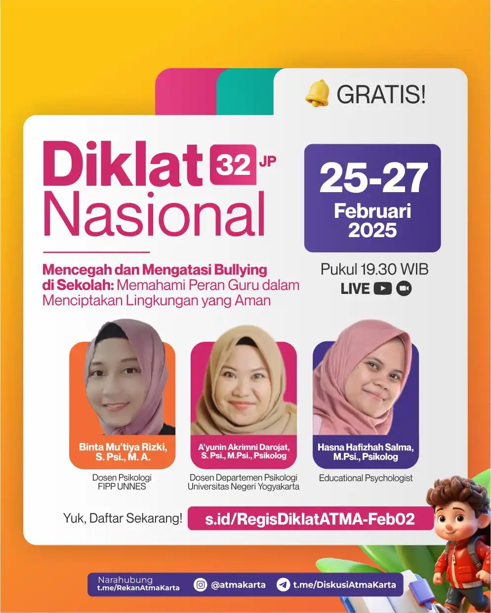 Image from Atma Karta: *🔊KESEMPATAN TERAKHIR UNTUK MENDAFTAR* *GRATIS!* DIKLAT NASIONAL 32 J...