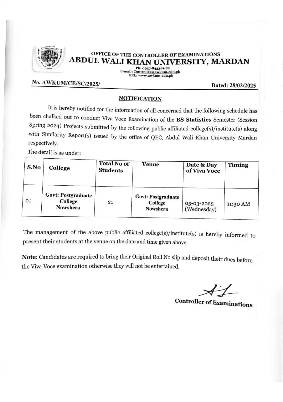Image from ایجوکیشن نیوز: Gpgc Nowshera BS statistics 8th semester ☝️...