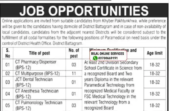 Image from Bilal Online Services: Battagram Jobs...