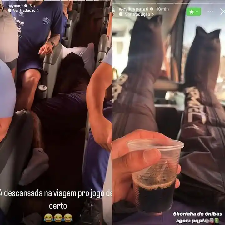 Image from Bolavip | Sou Santos: 👑 Neymar deitou no CHÃO do ônibus pra descansar, eu lembro do Patati ...