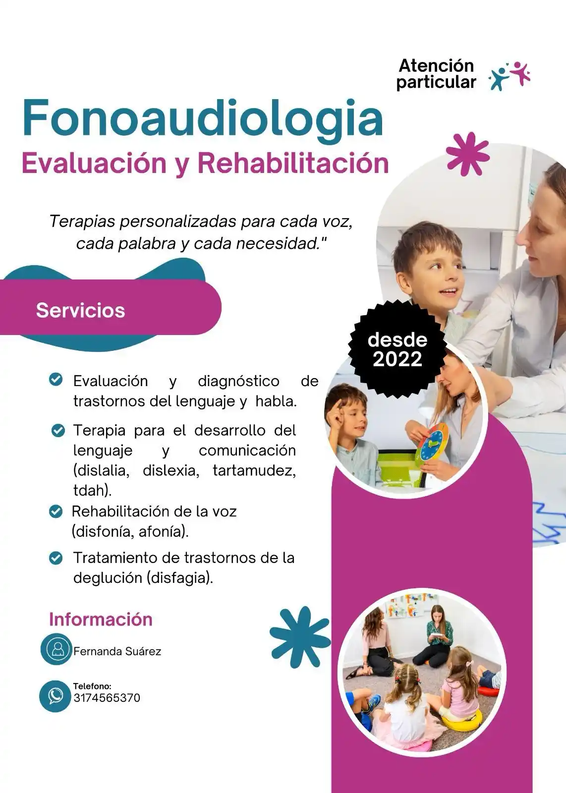 Image from Clasificados Profesionales De Salud Mental/Física Y Educación. CONFECCIÓN DE CV.: ```Buenas tardes. Soy Fernanda Suárez, Fonoaudióloga en la ciudad de M...