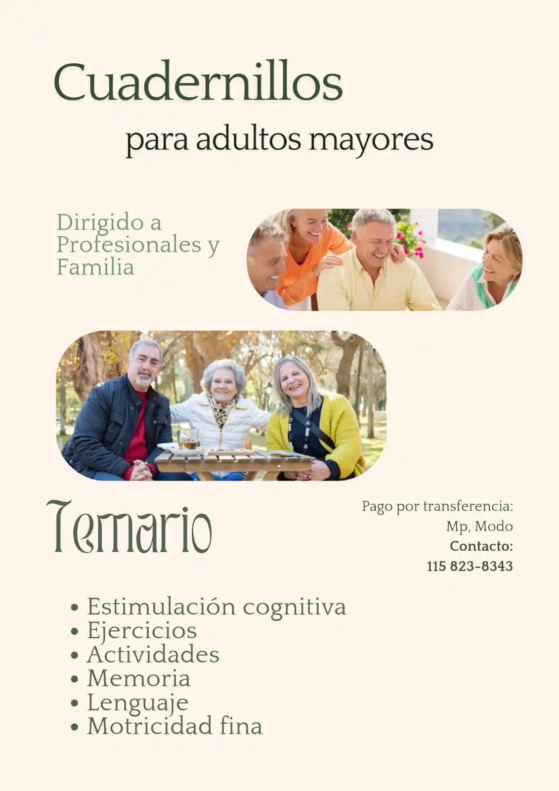 Image from Clasificados Profesionales De Salud Mental/Física Y Educación. CONFECCIÓN DE CV.: Cuadernillos para trabajar con Adultxs Mayores.  * Estimulación Cognit...