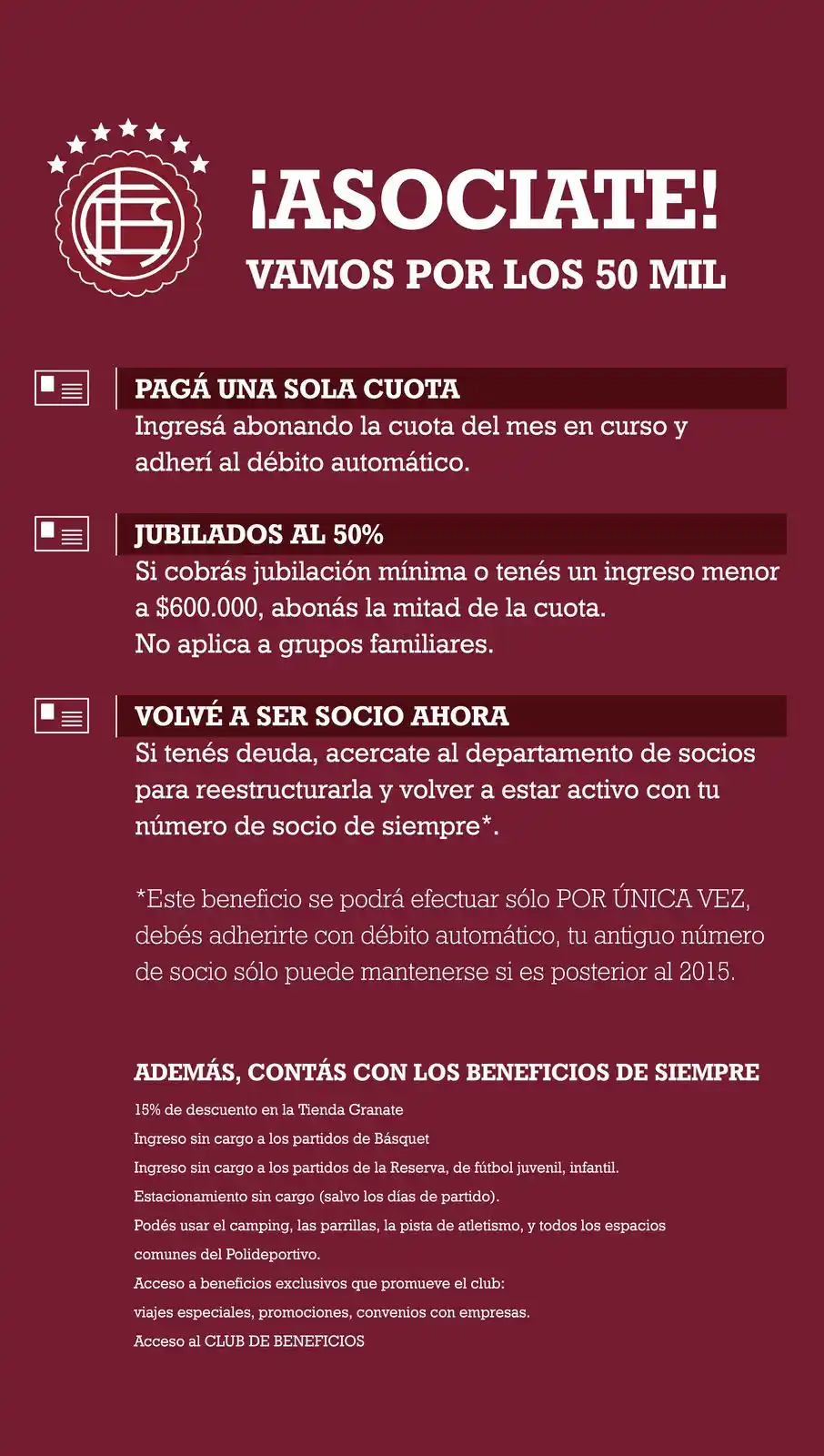 Image from Club Atlético Lanús: 💪 𝗩𝗔𝗠𝗢𝗦 𝗣𝗢𝗥 𝗟𝗢𝗦 𝟱𝟬 𝗠𝗜𝗟 Sumá <a class="text-blue-500 ...