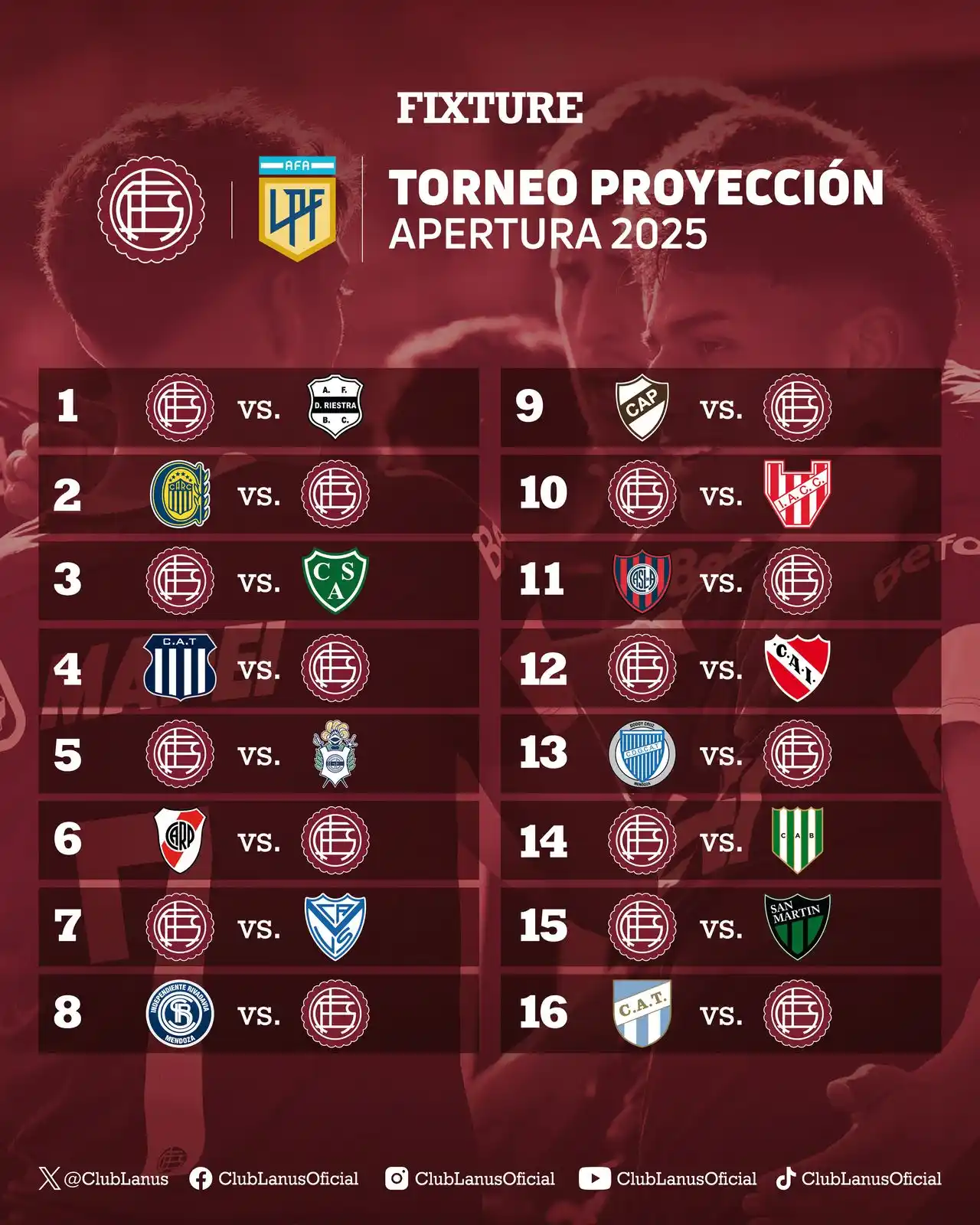 Image from Club Atlético Lanús: 🗓️🏆 Fixture del Granate en el <a class="text-blue-500 hover:underlin...
