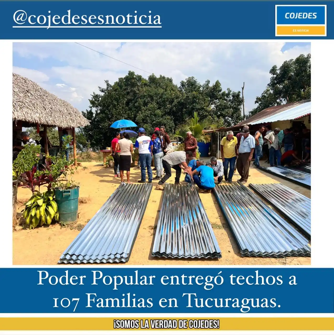 Image from Cojedes Es Noticia: Poder Popular entregó techos a 107 Familias en tucuraguas. A traves d...
