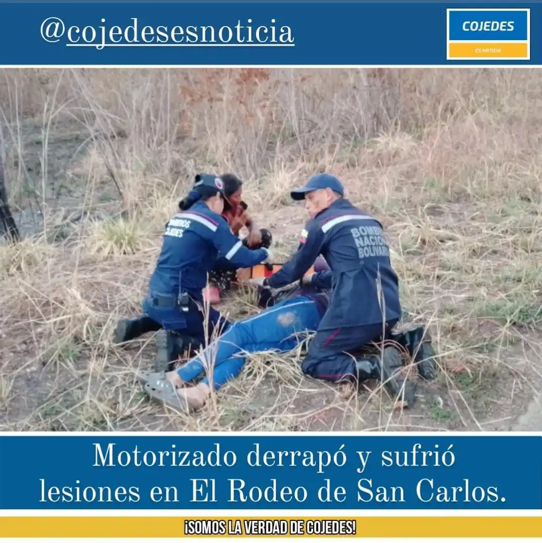 Image from Cojedes Es Noticia: Motorizado derrapó y sufrió lesiones en El Rodeo de San Carlos. Un mo...