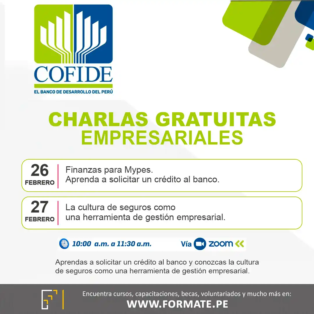 Image from Convocatorias Administración: Empleos - Prácticas - Capacitaciones: 📣 COFIDE te invita a las charlas GRATUITAS🚀🚀 ✅Más info👉 https://w...