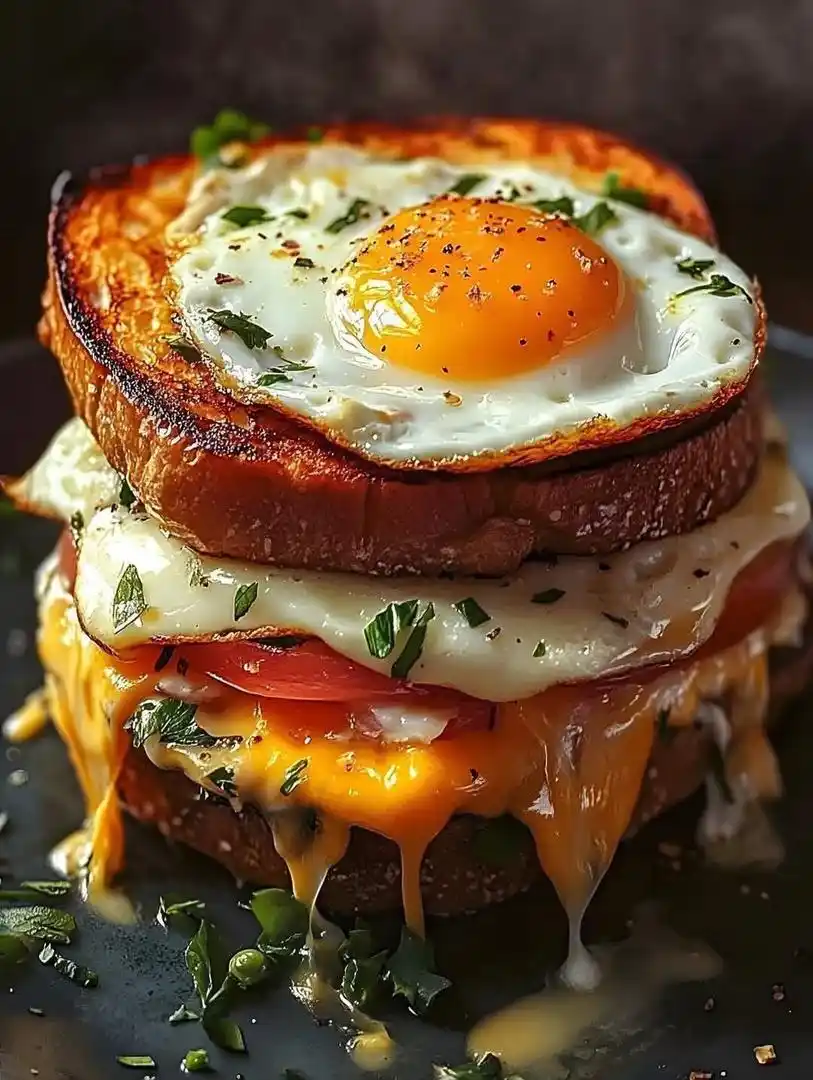 Image from Cooking And Baking Recipes Zim: – The Ultimate French Breakfast Sandwich 🥪🧀🍳 A rich and decadent Fr...