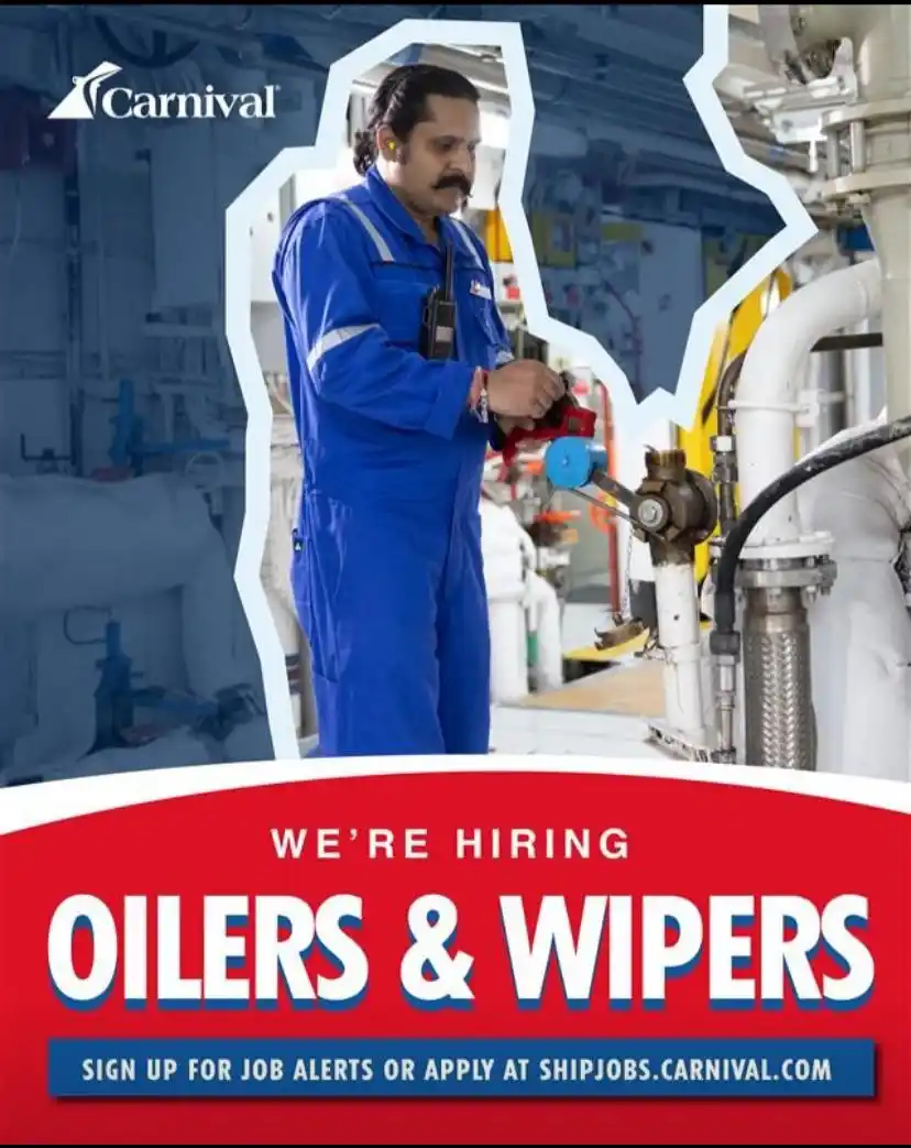 Image from Cruise Ship Jobs Updates 2025 Applications: We're seeking committed Oilers & Wipers to support the upkeep of our s...