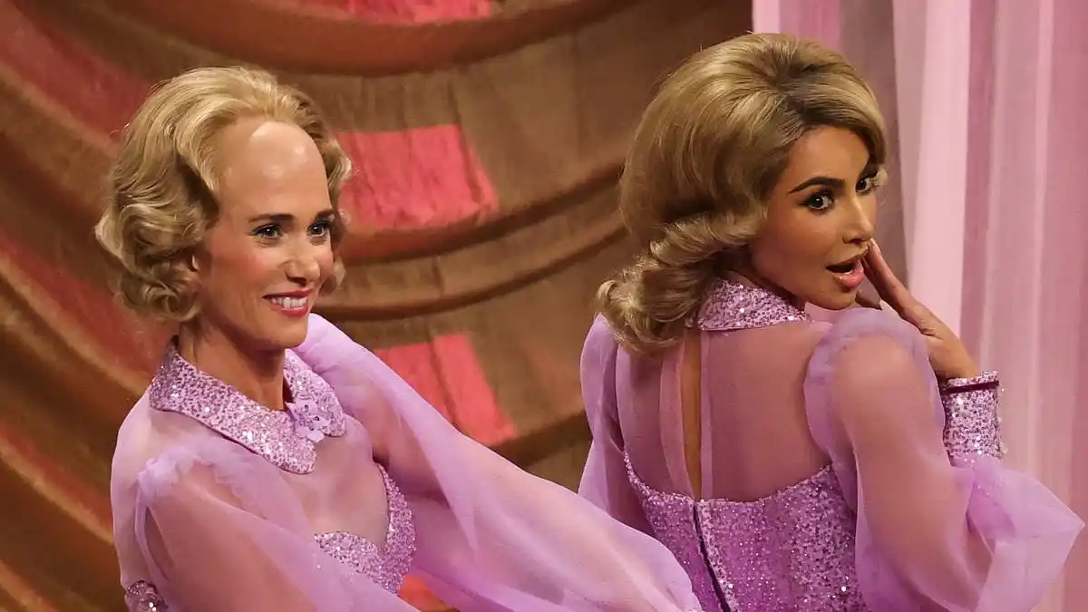 Image from Daily Mail | Kardashians News: SNL50's most viral moments from Kim Kardashian's hilarious bum drum sk...